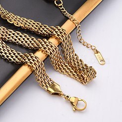 8MM 304 Stainless Steel Mesh Chain Necklaces&nbsp;NJEW-Q013-04G