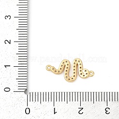 Brass Micro Pave Clear Cubic Zirconia Connector Charms&nbsp;KK-G526-02G