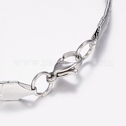 変色しにくい304ステンレススチールチェーンブレスレット  カニカン付き  v形状模様  ステンレス鋼色  8-1/4インチ（210mm）  6x1.5mm&nbsp;BJEW-I238-07P