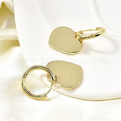 Brass Heart Hoop Earrings&nbsp;EJEW-L261-022G