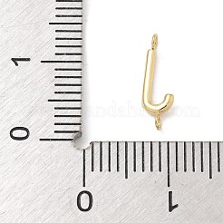 304ステンレススチールレターコネクタチャーム  14KGP本金メッキ  文字J  12.5x4x2mm  穴：1.2mm&nbsp;STAS-M108-01G-10