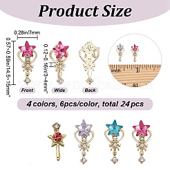 24pcs 4 colors Alloy Rhinestones Cabochons&nbsp;MRMJ-CP0001-09