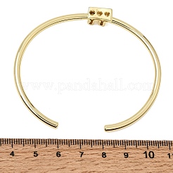Brass Micro Pave Clear Cubic Zirconia Cuff Bangles for Women&nbsp;KK-CBAED06-08B-G