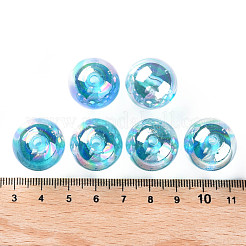 透明なアクリルビーズ  ABカラーメッキ  ラウンド  淡いターコイズ  20x19mm  穴：3mm  約111個/500g&nbsp;MACR-S370-B20-755