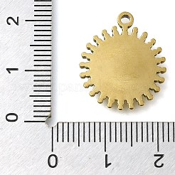イオンプレーティング（IP）304ステンレススチールペンダントカボションセッティング  太陽  18KGP本金メッキ  トレイ：10mm  19.5x17x2mm  穴：1.4mm&nbsp;STAS-I310-18G