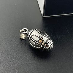 ヴィンテージパンクスタイルのアメリカンフットボール304ステンレススチールペンダントネックレス  アンティークシルバー&nbsp;PU3961