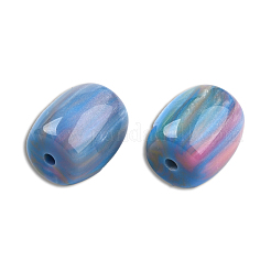 樹脂ビーズ  天然石風  バレル  ライトスカイブルー  14x12mm  穴：2mm&nbsp;RESI-N034-11-M13