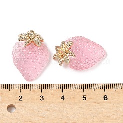 合金樹脂チャーム  苺  ゴールドカラー  パールピンク  26x18x6mm  穴：1.8mm&nbsp;CRES-D306-09G-B