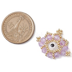 シードビーズ ビーズチャーム  アイペンダント  アザミ  23x30x5mm  穴：1.2mm&nbsp;PALLOY-MZ00344-01