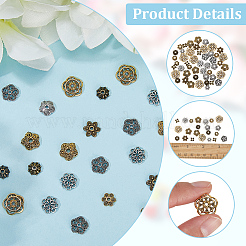 360Pcs 12 Styles Tibetan Style Alloy Bead Caps&nbsp;TIBE-SC0002-32