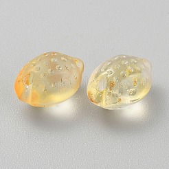 透明ガラスビーズ  レモン  ゴールド  14x10x8.5mm  穴：1.2mm&nbsp;GLAA-WH0033-114