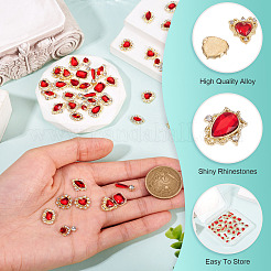 48Pcs 12 Styles Alloy Rhinestone Cabochons&nbsp;MRMJ-TA0001-45B