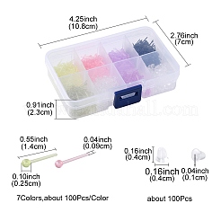 700Pcs 7 Colors Plastic Tiny Ball Stud Earrings&nbsp;EJEW-FS0001-12