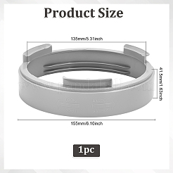 モバイルエアコン用ABS樹脂製排気ホースインターフェース  グレー  155x41.5mm  内径：135mm&nbsp;FIND-WH0521-114