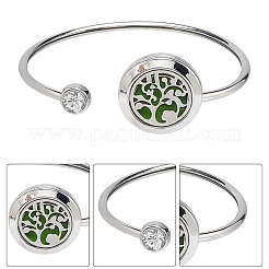 1Pc Stainless Steel Open Cuff Bangles & 1Pc Stainless Steel Pendant Neclace&nbsp;AJEW-SC0004-06E