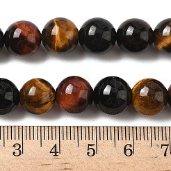 天然石タイガーアイビーズ連売り  グレードA  ラウンド  10mm  穴：1mm  約38個/連  14.96インチ（38cm）&nbsp;X-G-F173-14-10mm