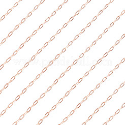 DIYネックレスキット  真鍮製のペーパークリップチェーンを含む  ローズゴールド  3.5x1.4x0.4mm  約32.81フィート（10m）/セット&nbsp;DIY-TA0010-25