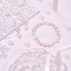 1 Strand Natural Rose Quartz Heart Beads Strands&nbsp;G-OC0003-31