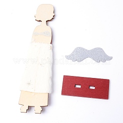 天然バスウッドディスプレイ装飾  天使  レッド  完成品：210x85x35mm&nbsp;WOOD-WH0115-41