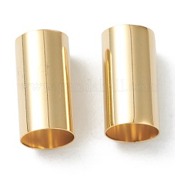 真鍮製チューブビーズ  カドミウムフリー＆鉛フリー  長持ちメッキ  チューブ  24KGP本金メッキ  11x6mm  穴：5.5mm&nbsp;KK-Y003-73C-G