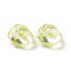 透明ガラスビーズ  兎  オリーブ  17.5x15x11.5mm  穴：1.4mm&nbsp;LS-GLAA-G079-03E