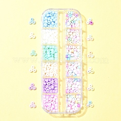 480個12色6/0ガラスシードビーズ  マカロンカラー  丸い穴  ラウンド  ミックスカラー  4~4.5x3mm  穴：1~1.2mm  40個/カラー&nbsp;SEED-FS0001-27