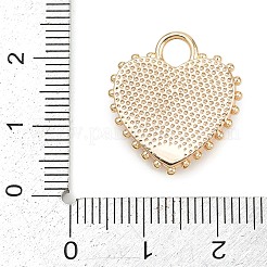 Brass Enamel & Natural Pearl Heart with Rose Flower Pendants&nbsp;KK-K351-49G-01