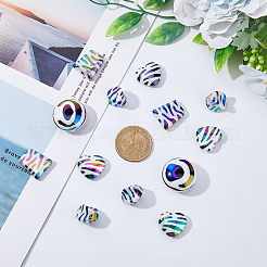 40Pcs 4 Style UV Plating Opaque Acrylic Beads&nbsp;SACR-DC0001-07