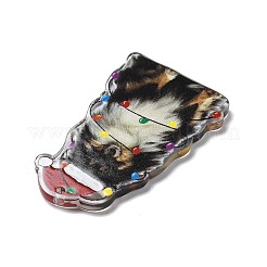 クリスマステーマのアクリルパーツ  犬  42.5x26.5x2.5mm  穴：1.5mm&nbsp;FIND-R006-01F