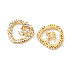 Brass Micro Pave Cubic Zirconia Pendants&nbsp;KK-Z136-36G