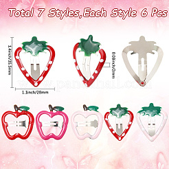 42Pcs 7 Styles Iron & Enamel Snap Hair Clips&nbsp;PHAR-SC0001-003