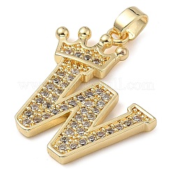 Rack Plating Brass Micro Pave Cubic Zirconia Pendants&nbsp;KK-D535-01W-RS