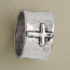 クロス模様の合金製指輪  アンティークシルバー  usサイズ7（17.3mm）&nbsp;FS-WG6D053-02