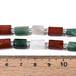 Natural Fuchsite & Red Jasper & Rainbow Moonstone Beads Strands&nbsp;G-T144-15A-01