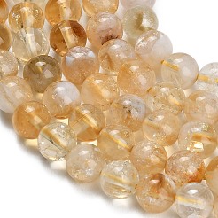 Heated Natural Citrine Beads Strands&nbsp;X-G-C293-A03-8mm