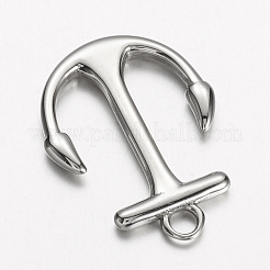 変色しにくい304ステンレススチールペンダント  アンカー  ステンレス鋼色  30x23x3mm  穴：3mm&nbsp;X-STAS-D166-24P