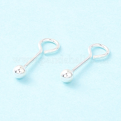 スターリングシルバーのねじ付きボールアイピン925個  ボールヘッド付きスクリューアイピン  銀  16x3mm  穴：3.4mm  ピン：0.7mm&nbsp;STER-P047-04B-S