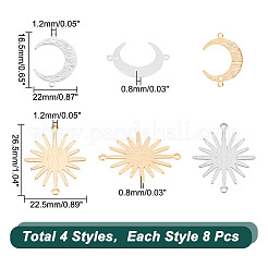 32Pcs 4 Styles Brass Connector Charms&nbsp;KK-AR0002-84