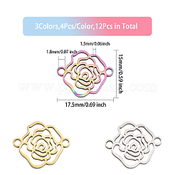 12Pcs 3 Colors Ion Plating(IP) 304 Stainless Steel Connector Charms&nbsp;STAS-CA0002-09