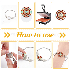 5Pcs Zinc Alloy Heat Transfer Blank Link Bracelet Making&nbsp;FIND-UN0010-24