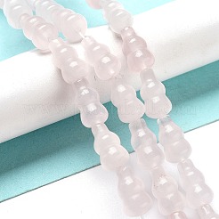 天然石ローズクォーツビーズ連売り  ヒョウタン  14.5~15x8~8.5mm  穴：1.2mm  約13個/連  7.32~7.40インチ（18.6~18.8cm）&nbsp;G-P528-G02-01