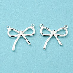 304ステンレスペンダント  ちょう結びのチャーム  925銀メッキ  16x17x2mm  穴：1mm&nbsp;STAS-E185-06S