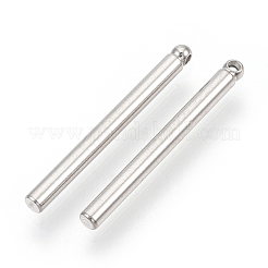 変色しにくい201ステンレススチールペンダント  バー/スティック  ステンレス鋼色  22x2mm  穴：0.8mm&nbsp;STAS-T047-12A