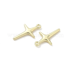 合金ペンダント  ラックめっき  スターのチャーム  ゴールドカラー  19x11.5x2mm  穴：1.2mm&nbsp;FIND-Z089-07G-02