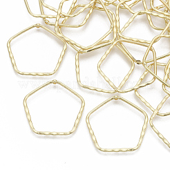 合金ペンダント  五角形リング  ライトゴールド  34x34.5x2mm  穴：1.2mm&nbsp;PALLOY-S132-036A-G