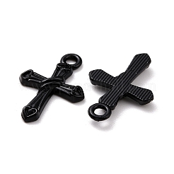 合金ペンダント  クロス  電気泳動黒  20.5x13.5x2mm  穴：1.8mm&nbsp;FIND-K007-07EB