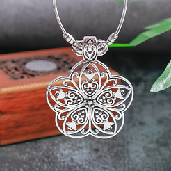 Mandala Flower Bohemian Style Alloy Pendant Necklaces&nbsp;FS-WG43472-01