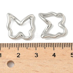 304ステンレス鋼のバタフライリンキングリング  変色しない  ステンレス鋼色  15x16x3.5mm  内径：12x9mm&nbsp;STAS-L293-10P