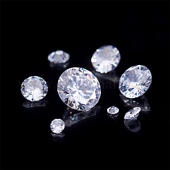 キュービックジルコニアカボション  グレードA  多面カット  ダイヤモンド  透明  2.5x1.7mm  230個/箱&nbsp;ZIRC-CD0001-06