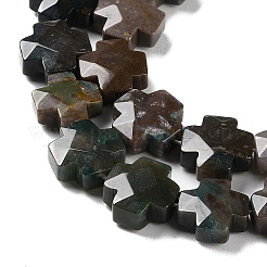 天然石インディアン瑪瑙ビーズ連売り  多面カット  クロス  12~13x12~12.5x5~6mm  穴：1.4mm  約17個/連  8.27インチ（21cm）&nbsp;G-K357-C10-01